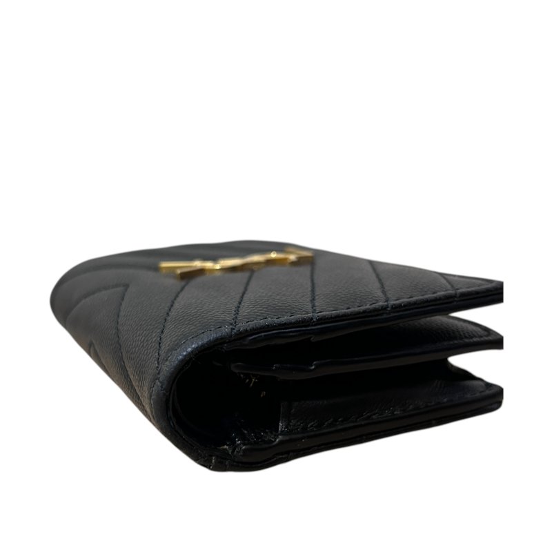 YSL 黑金二摺短夾-5