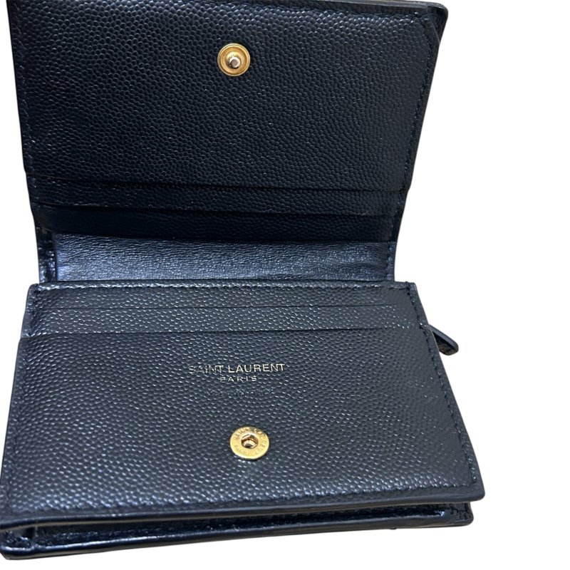 YSL 黑金二摺短夾-7