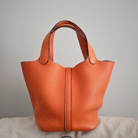 Hermes picotin18 橘色銀扣