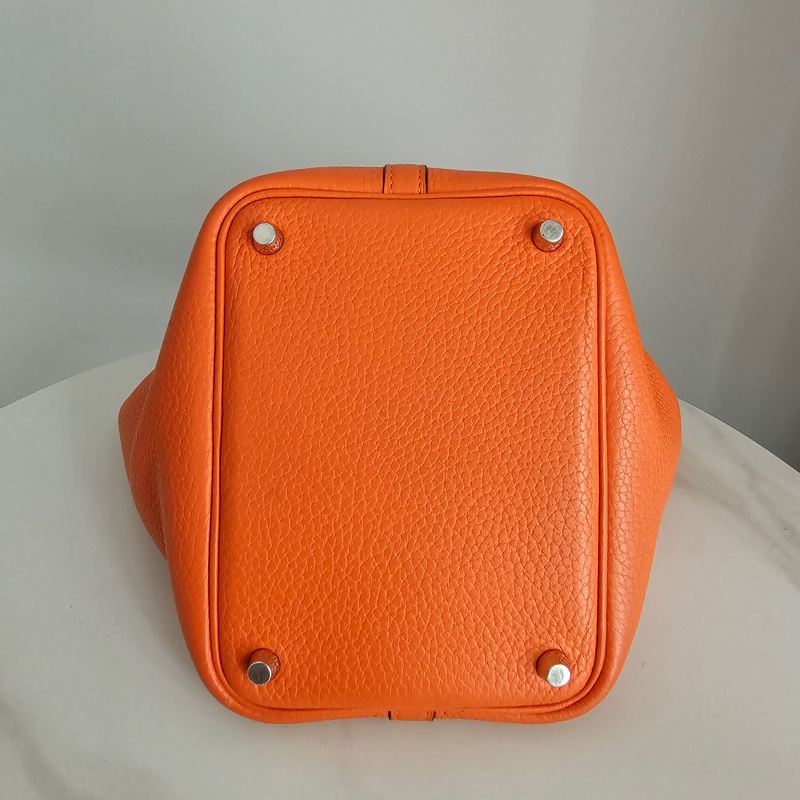 Hermes picotin18 橘色銀扣-3