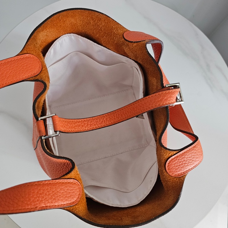 Hermes picotin18 橘色銀扣-4