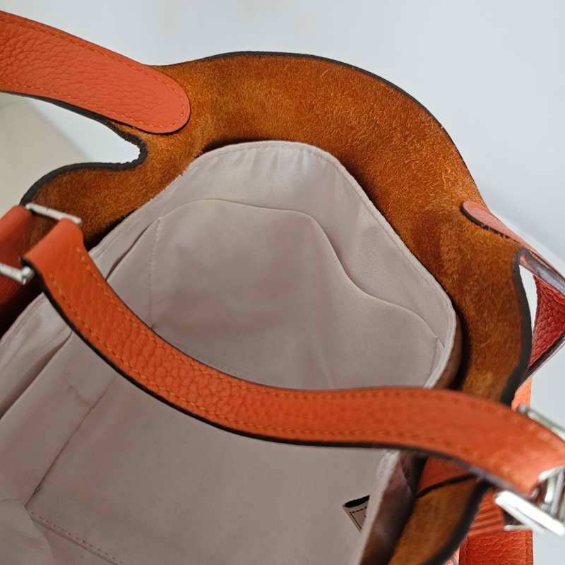 Hermes picotin18 橘色銀扣-5