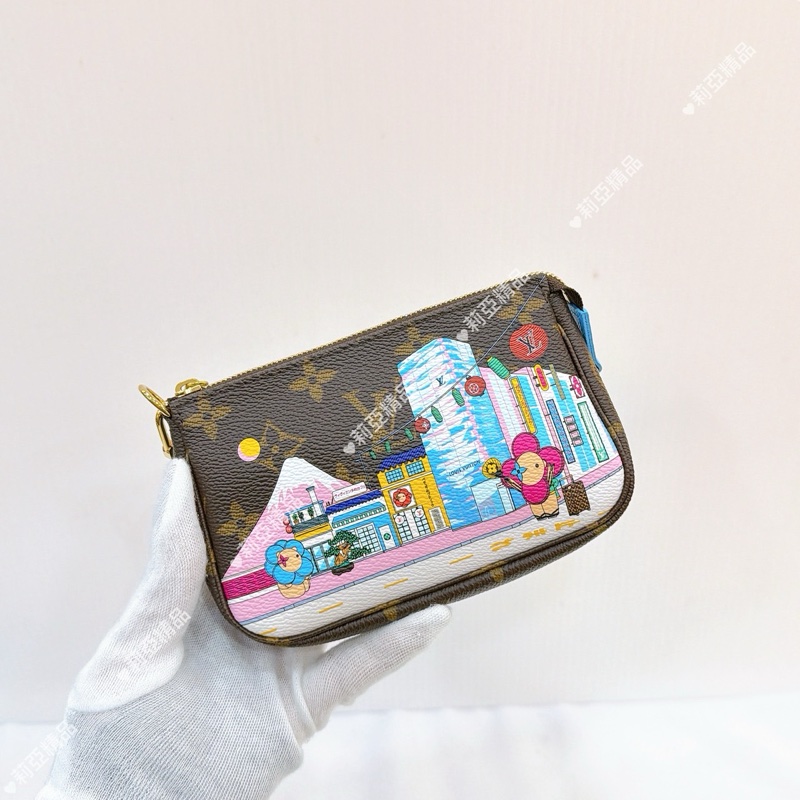 莉亞精品♡ LV  限定彩繪小麻將 二手-1