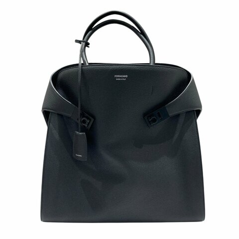 SALVATORE FERRAGAMO 菲拉格慕 牛皮 手提袋 側背 黑色