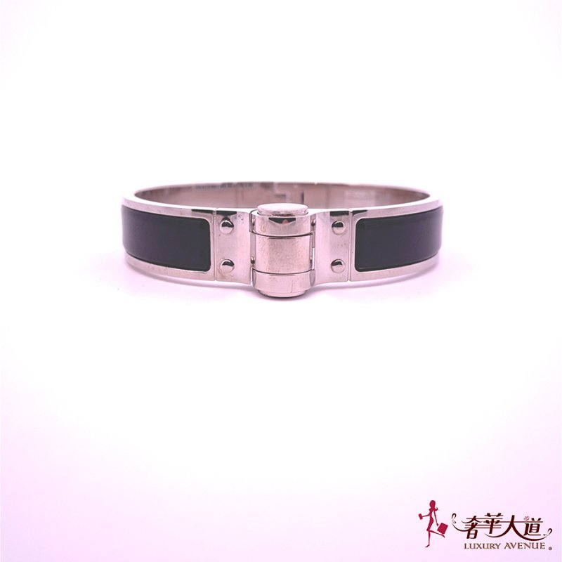 ＊奢華大道國際精品＊【H0354】HERMES 黑色琺瑯手環 (PM)-0