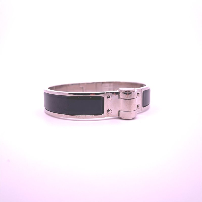 ＊奢華大道國際精品＊【H0354】HERMES 黑色琺瑯手環 (PM)-1
