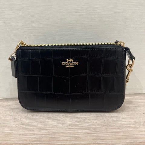 COACH NOLITA 19黑色鱷魚紋全皮鍊帶手提掛小包