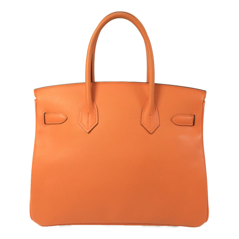 HERMES Epsom皮革Birkin 30手挽袋Orange-1