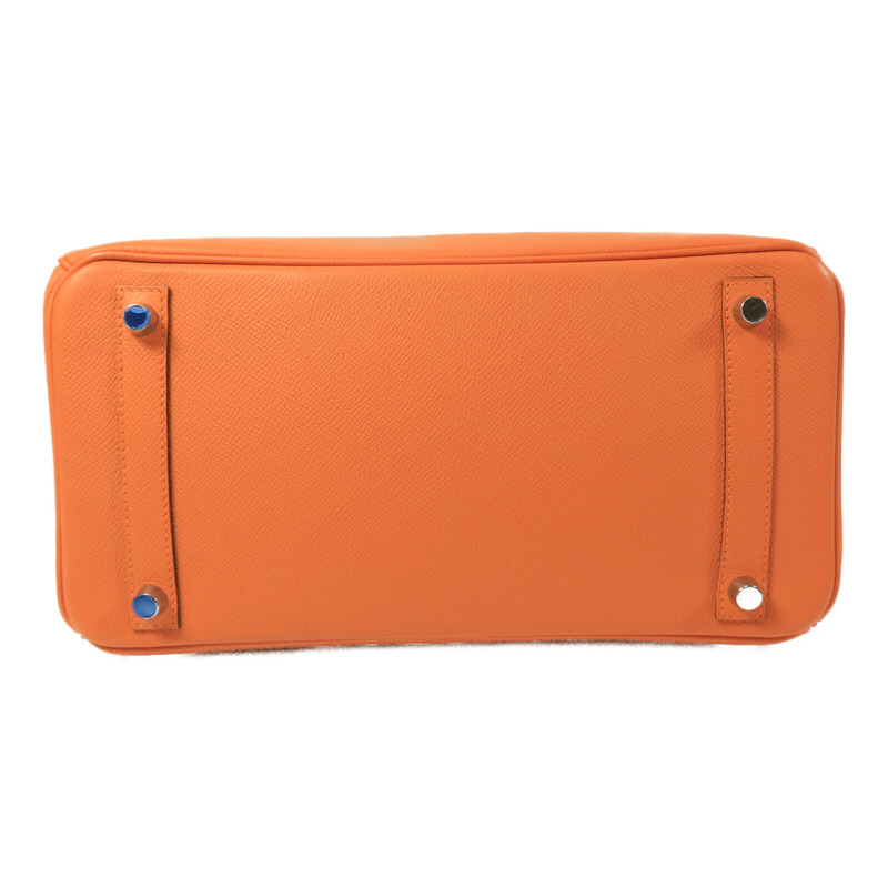 HERMES Epsom皮革Birkin 30手挽袋Orange-3