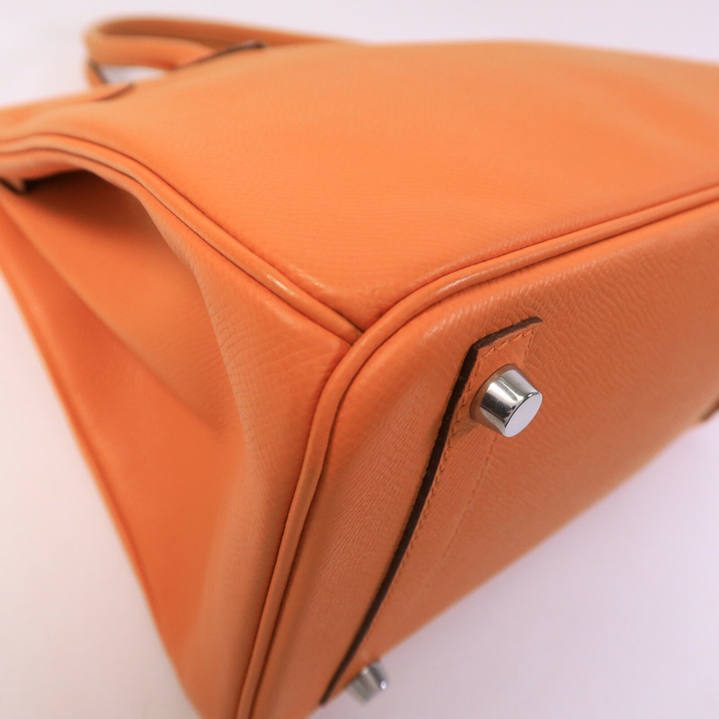HERMES Epsom皮革Birkin 30手挽袋Orange-13