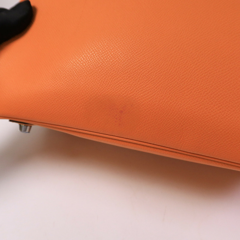 HERMES Epsom皮革Birkin 30手挽袋Orange-14