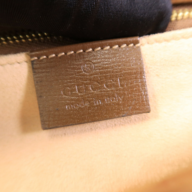 GUCCI 皮革/塗層帆布Horsebit 1955肩背袋-5