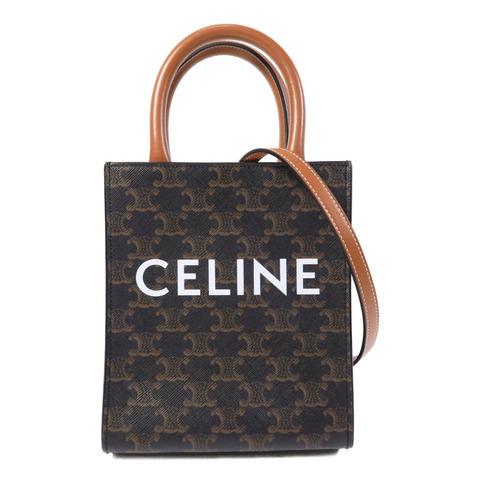 CELINE 皮革/塗層帆布Mini Vertical Cabas手挽肩背兩用袋