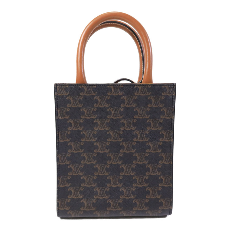 CELINE 皮革/塗層帆布Mini Vertical Cabas手挽肩背兩用袋-1