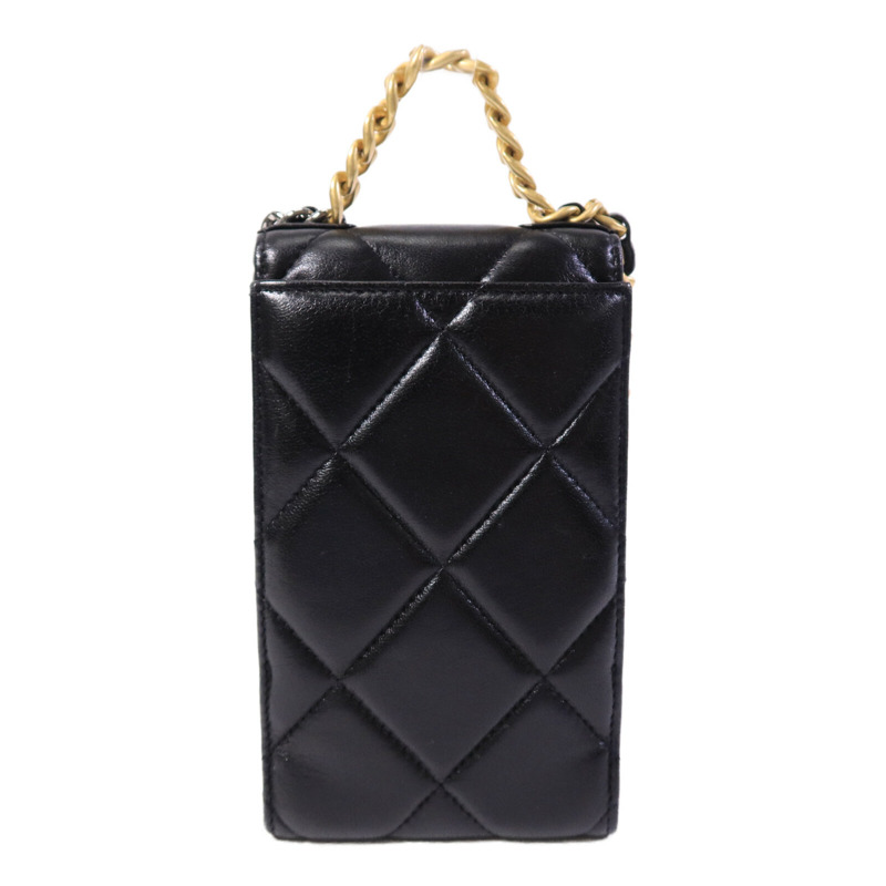CHANEL 羊皮皮革Chanel 19 Phone Bag鏈帶手挽肩背兩用袋-1