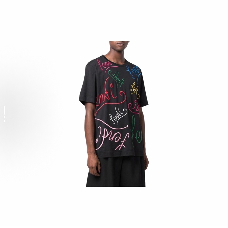 Fendi logo短袖T恤-0