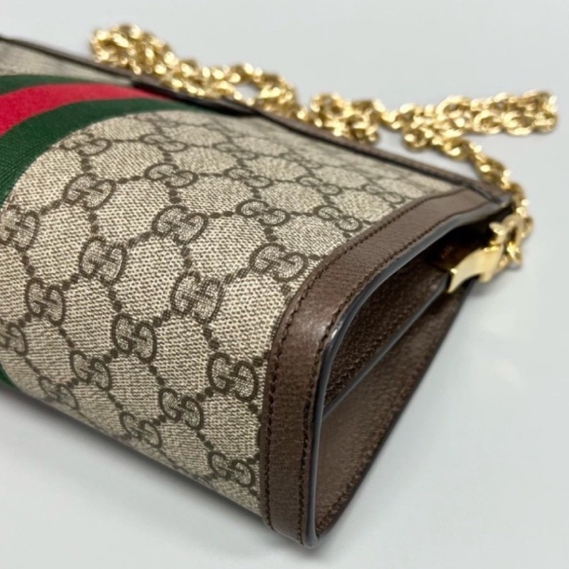 GUCCI古馳ophidia系列OP小號夾子包金色鏈條包🌐-13
