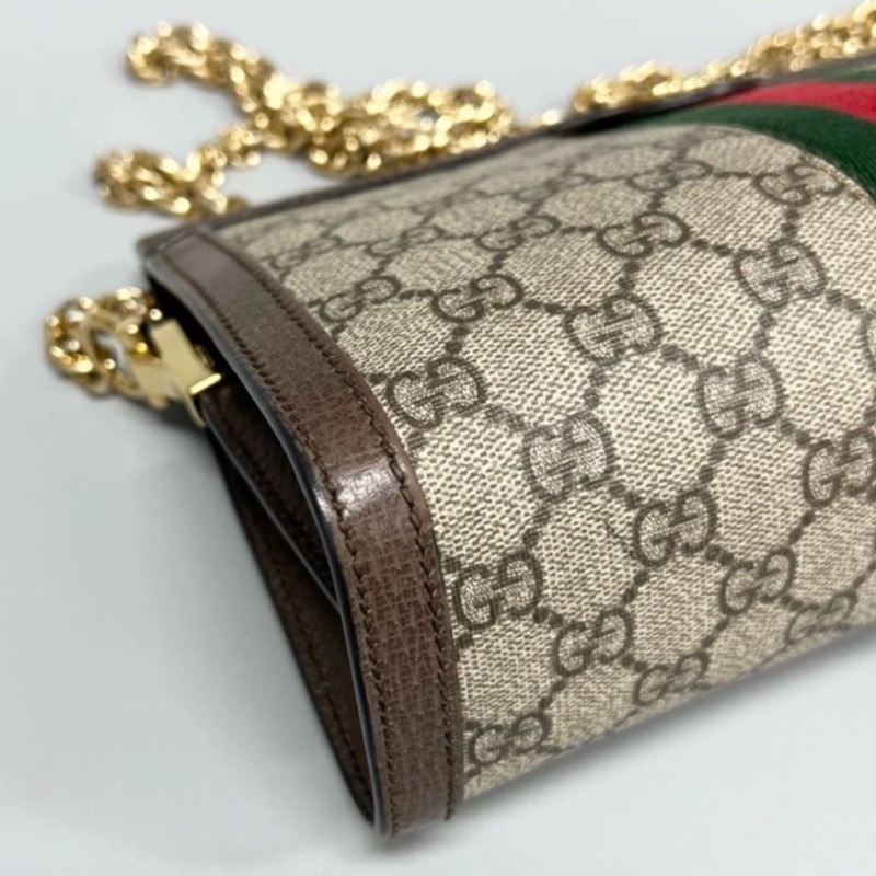 GUCCI古馳ophidia系列OP小號夾子包金色鏈條包🌐-14