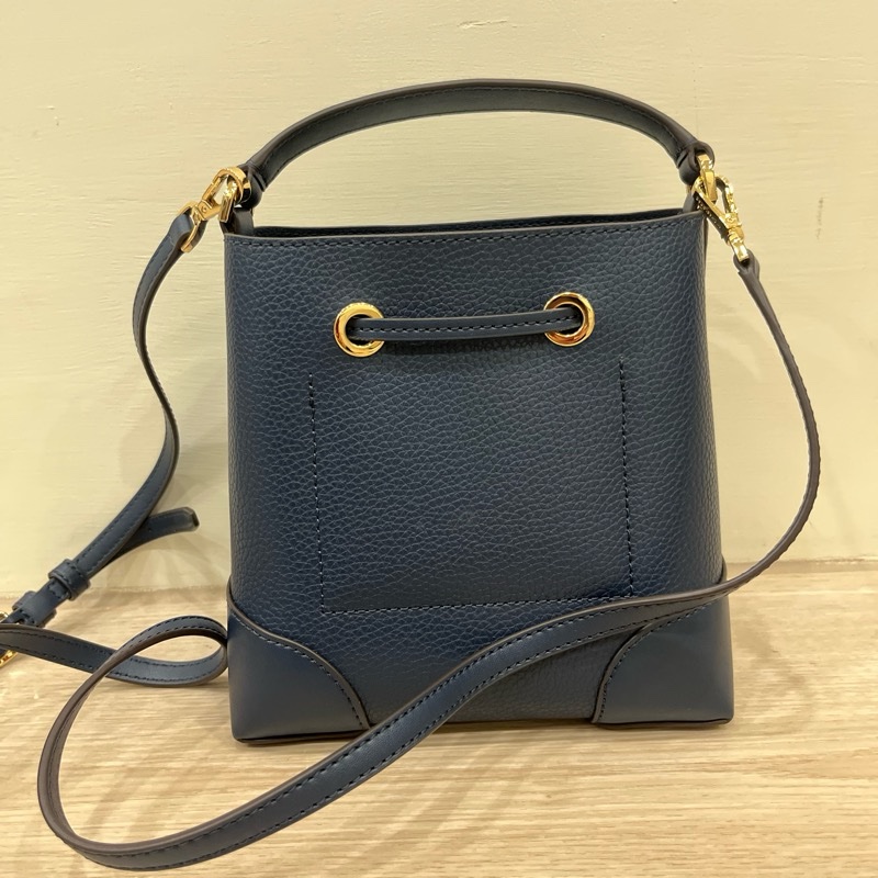 MICHAEL KORS MERCER 牛皮手提/斜背水桶包-小/藍-1