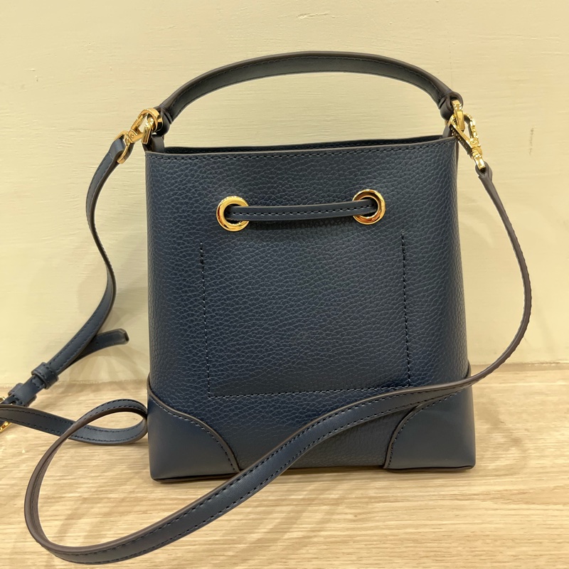 MICHAEL KORS MERCER 牛皮手提/斜背水桶包-小/藍-7