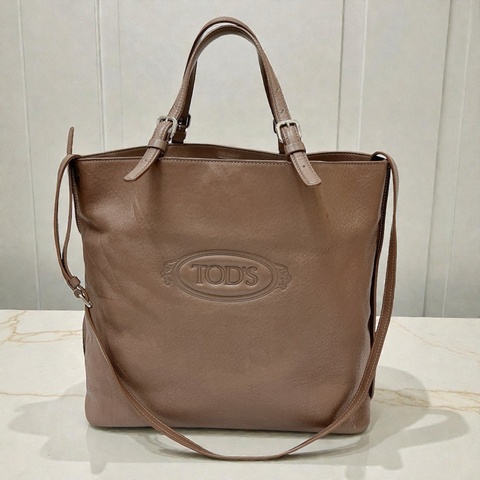 莉亞精品♡ Tod’s 牛皮藕紫手提肩背包 二手美包