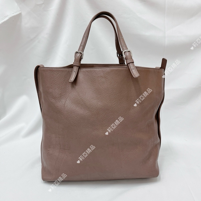 莉亞精品♡ Tod’s 牛皮藕紫手提肩背包 二手美包-3