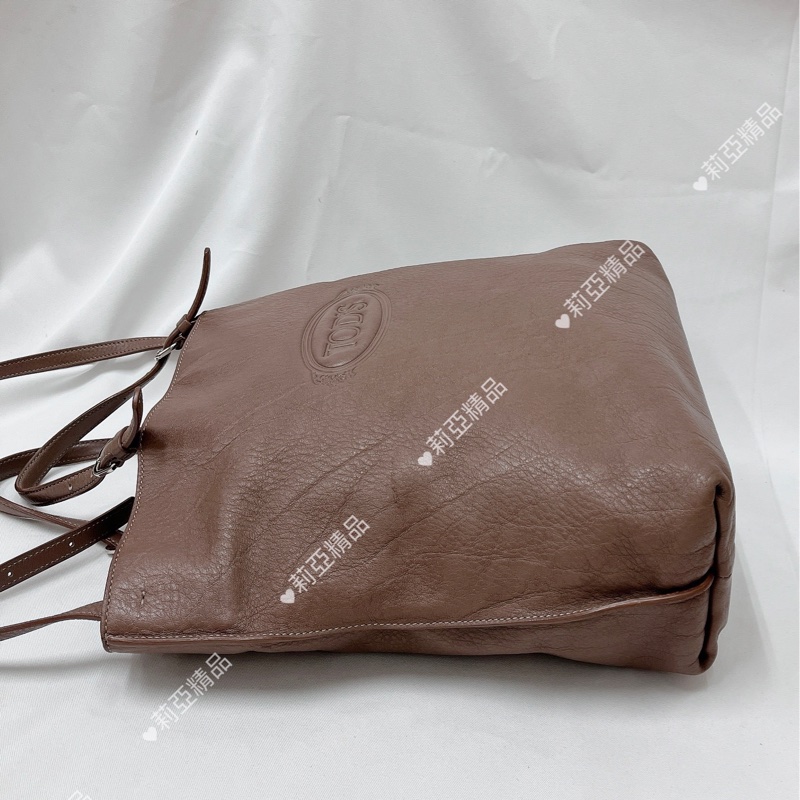 莉亞精品♡ Tod’s 牛皮藕紫手提肩背包 二手美包-4
