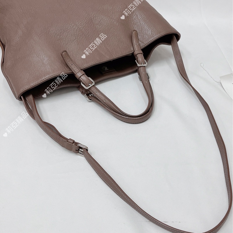 莉亞精品♡ Tod’s 牛皮藕紫手提肩背包 二手美包-9