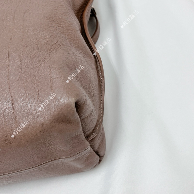 莉亞精品♡ Tod’s 牛皮藕紫手提肩背包 二手美包-10