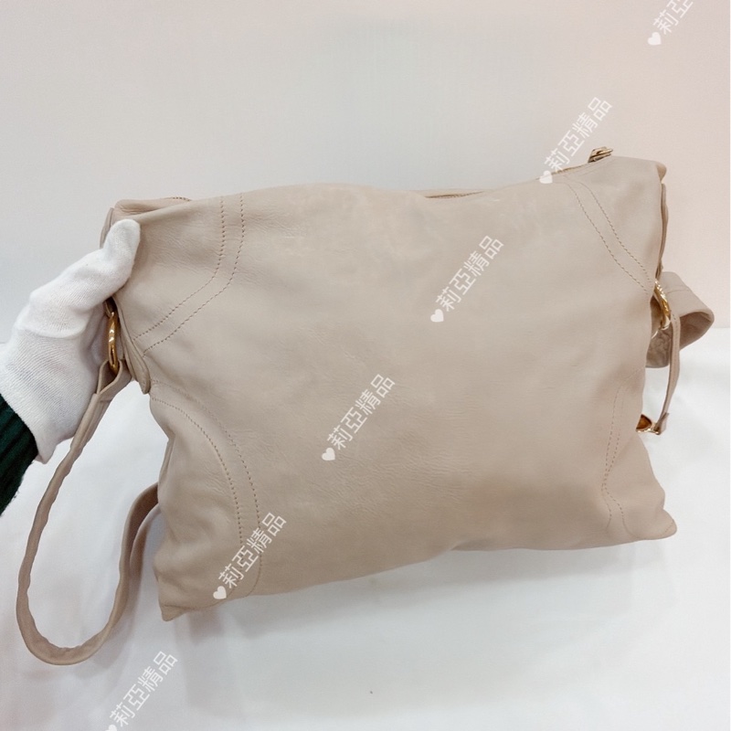 莉亞精品♡ Tod’s 奶灰多層拉鏈包 二手美包-3