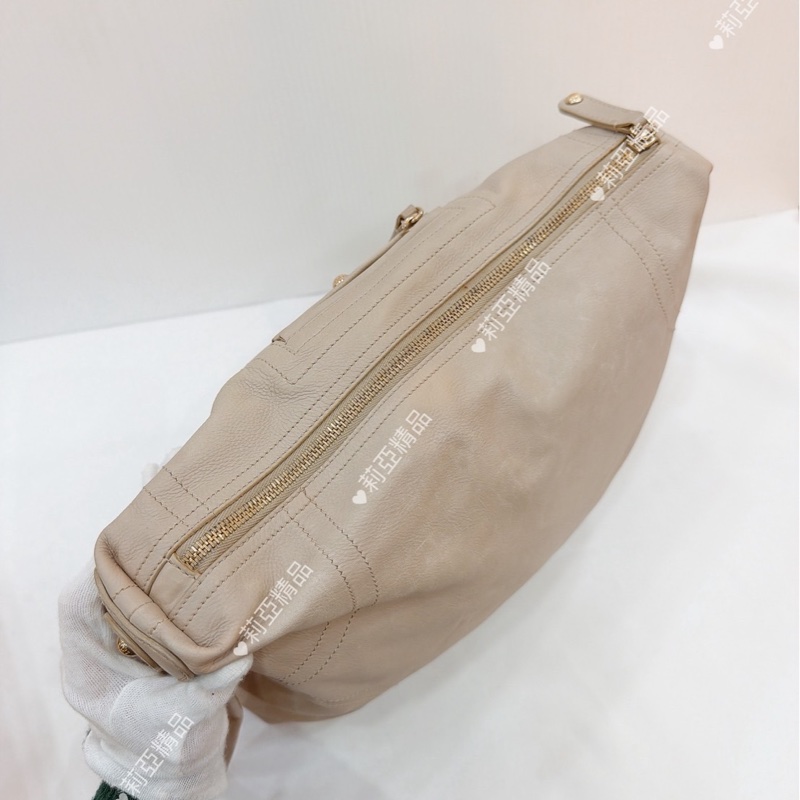 莉亞精品♡ Tod’s 奶灰多層拉鏈包 二手美包-4