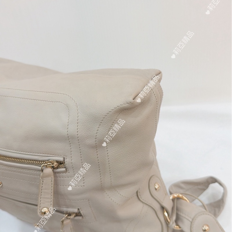 莉亞精品♡ Tod’s 奶灰多層拉鏈包 二手美包-8