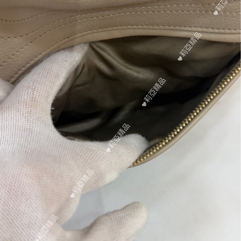 莉亞精品♡ Tod’s 奶灰多層拉鏈包 二手美包-12