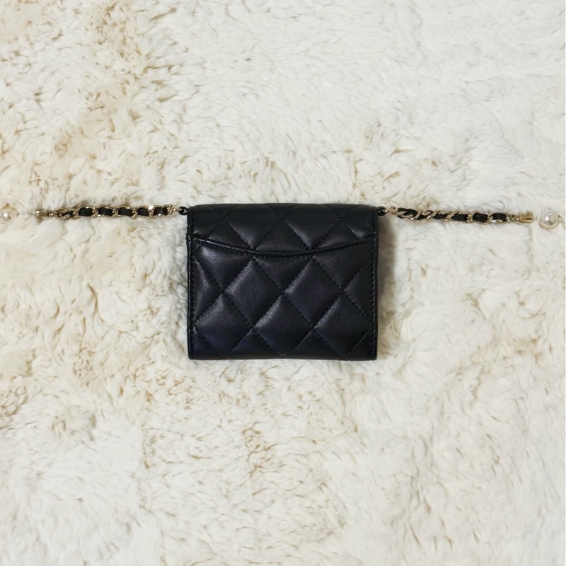 珍珠小可愛黑金羊皮包 31開-1