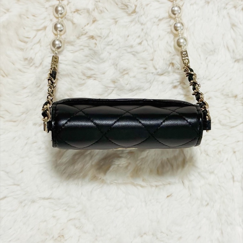 珍珠小可愛黑金羊皮包 31開-4