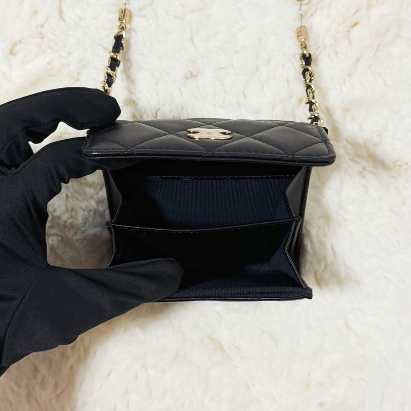 珍珠小可愛黑金羊皮包 31開-6