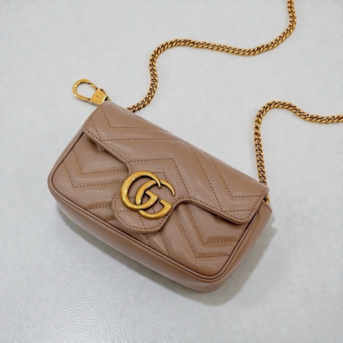 莉亞精品♡ Gucci Super mini奶茶色 二手美包