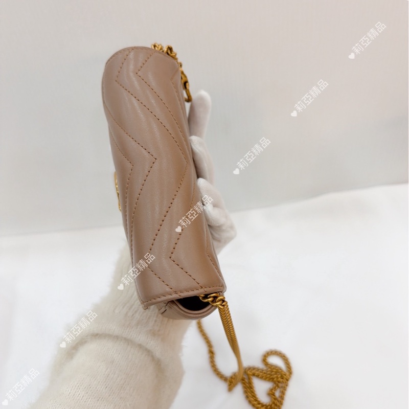 莉亞精品♡ Gucci Super mini奶茶色 二手美包-7