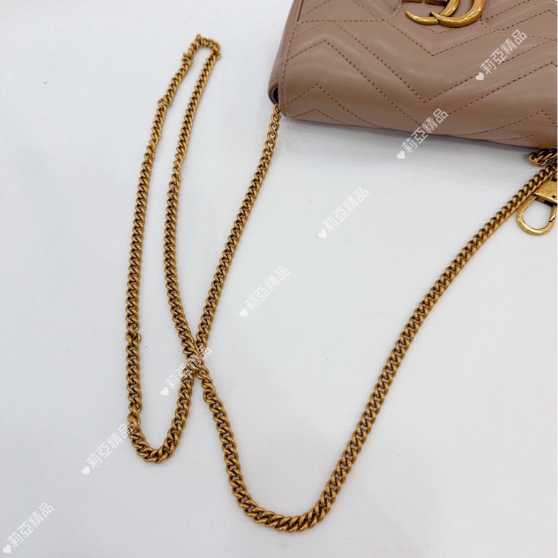 莉亞精品♡ Gucci Super mini奶茶色 二手美包-12