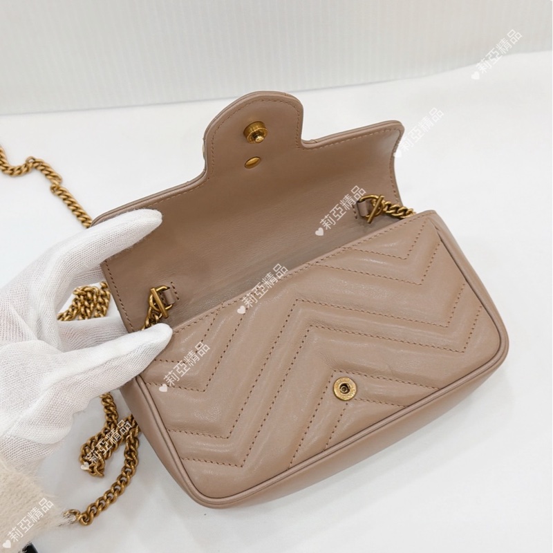 莉亞精品♡ Gucci Super mini奶茶色 二手美包-13