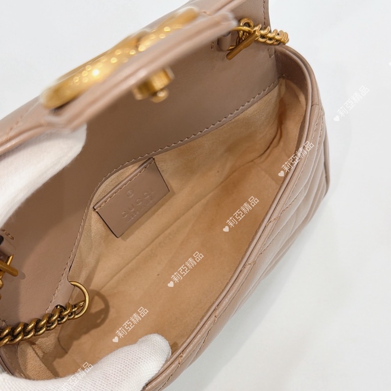 莉亞精品♡ Gucci Super mini奶茶色 二手美包-14