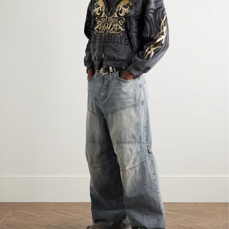 Balenciaga✨ 2026櫃上款5萬多 MEN'S BAGGY PANTS IN LIGHT BLUE #XS-0