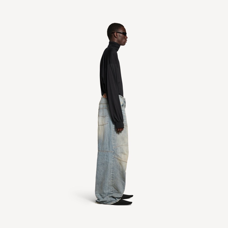 Balenciaga✨ 2026櫃上款5萬多 MEN'S BAGGY PANTS IN LIGHT BLUE #XS-14
