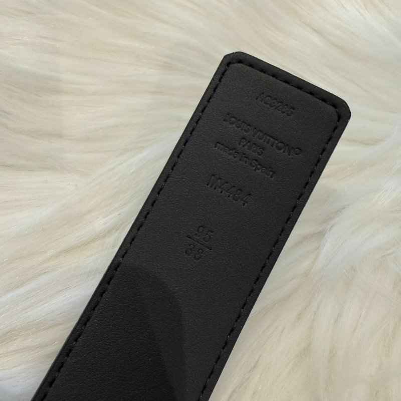 LV 黑色老花皮帶-5