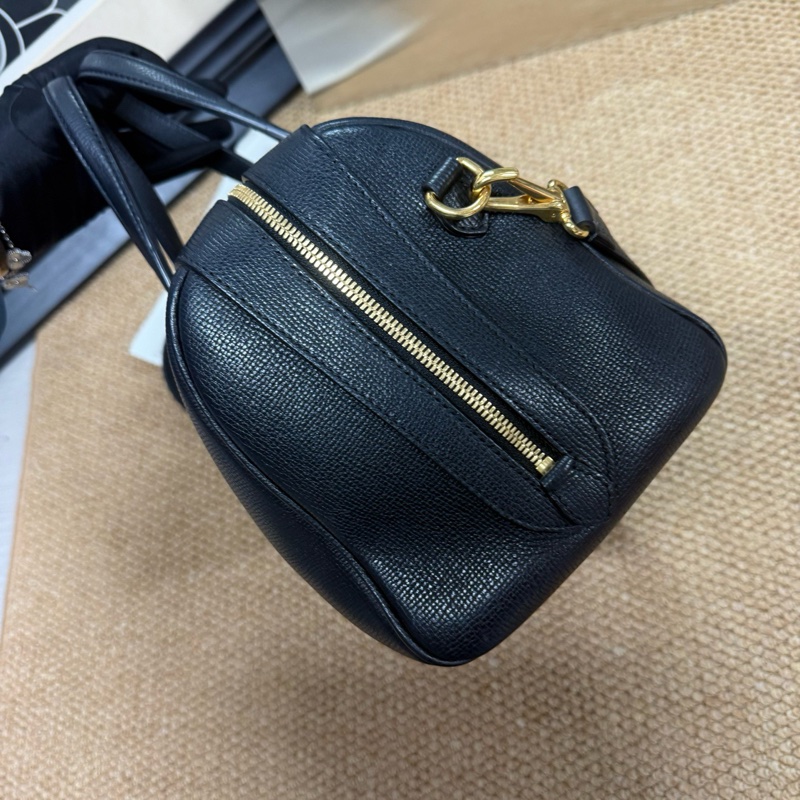 博柏利/Burberry黑色全皮手提斜挎波士頓 🈚附件-2