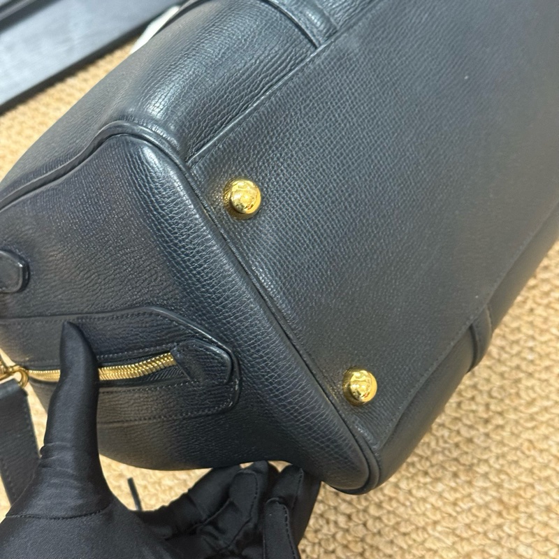 博柏利/Burberry黑色全皮手提斜挎波士頓 🈚附件-5