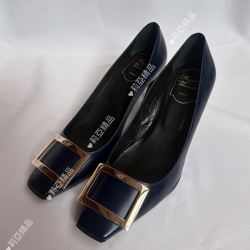 Roger Vivier RV 藍銀頭高跟鞋 38.5 二手-8