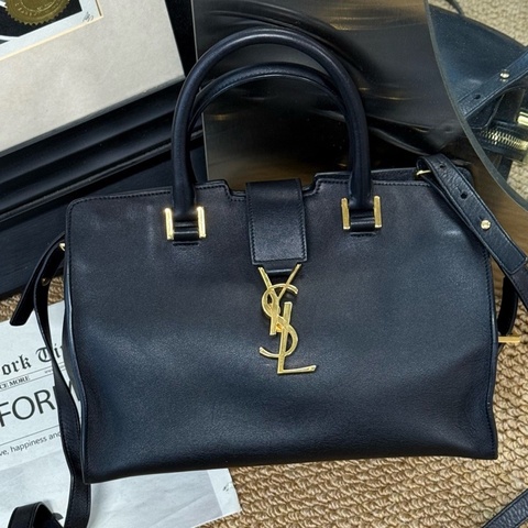 聖羅蘭/Saint laurent  YSL黑金全皮斜挎手提  🈚附件