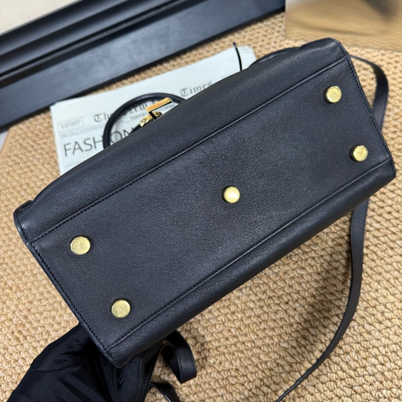 聖羅蘭/Saint laurent  YSL黑金全皮斜挎手提  🈚附件-5