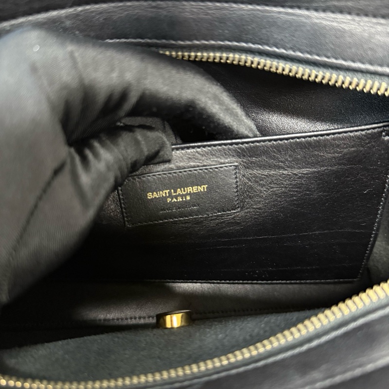 聖羅蘭/Saint laurent  YSL黑金全皮斜挎手提  🈚附件-6